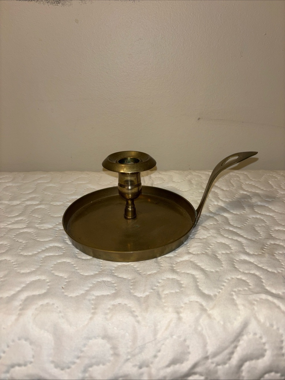 Brass Chamberstick Candle Holder with Carry Handle